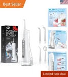 Powerful Water Dental Flosser Battery Operated Teeth Cleaner In Snow White. Fixed Price $19.99.