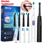 Rechargeable Electric Toothbrush Rotating Heads Oral Deep Clean For Adults. Fixed Price $17.45.