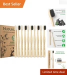 10 Pack Biodegradable Toothbrushes With Bamboo Handles Gentle & Eco-conscious. Fixed Price $20.98.