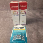 Colgate Total Gum Protect Toothpaste 2PK & Listerine Cool Mint Pocketpaks 72CT. Fixed Price $23.99.