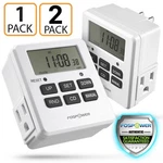 7 Day Digital Lcd Electric Programmable Dual Outlet Plug In Clock Timer Switch. Fixed Price $13.99.