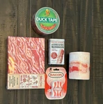 Bacon Lover 5PC Gift Set Bandages Floss Toilet Paper Duck Tape Box Red White Pig. Fixed Price $39.99.