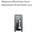 Walgreens Effectaclean Sonic Replacement Brush Heads 2 Pack New Fits 5 Handles. Fixed Price $15.00.