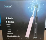 7AM2M AM101D Sonic Electric Toothbrush, Black, 5 Speeds, Unisex Adults. Fixed Price $40.00.