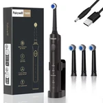 Fairywill T2233 Electric Sonic Toothbrush 4 Replacement Heads, Rechargeable. Fixed Price $29.99.