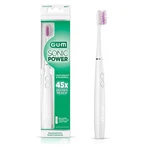 Sonic Battery Powered Toothbrush, Tapered Bristles Gumline Clean White. Fixed Price $11.95.