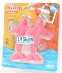 Nuby Lil Shark Massaging Baby Toothbrush - Silicone Bpa Free Pink 2 Pack New. Fixed Price $6.99.