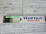 Vintage Wernet Denture Toothbrush Pink Handle New Box Nos. Fixed Price $12.00.