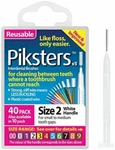 Piksters Size 2 Interdental Reusable Brushes, White, Pack Of 40. Fixed Price $16.99.