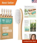 Bamboo Toothbrushes Eco-friendly Soft Bristles 10 Pack Natural Wooden. Fixed Price $25.98.