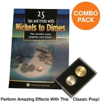 Combo Pack Nickels To Dimes Trick + Book Kit .25 Coin Magic Change Close Up Set. Fixed Price $14.79.