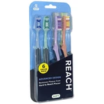 Reach 6-PACK Advanced Design Toothbrushes Soft Bristles For Hard Places. Fixed Price $10.60.