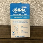 Oral-b Glide Pro-health Threader Floss 18 Single Use Packet Original Discontinue. Fixed Price $23.00.