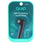 Quip 360 Oscillating Brush Head Soft 2 Pack Black Ada Accepted Removes Plaque. Fixed Price $17.59.