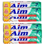 6 X Aim Whitening Fluoride Toothpaste Gel With Baking Soda Fresh Mint - 5.5 Oz. Fixed Price $18.99.