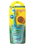 Crayola Kids Toothbrush Set Soft Brush, Cap & Rinsing Cup, Brushbuddies. Fixed Price $7.00.