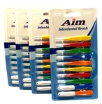 (4) 10PC Aim Interdental Brushes Remove Plaque From Braces+bridges+tight Spaces. Fixed Price $18.79.