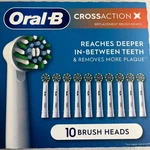Oral Replacement Brush Heads Crossaction 10 Pack (open Box But New). Fixed Price $17.99.