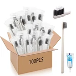 Uiifan 100 Sets Disposable Toothbrushes With Toothpaste Bulk Individually Wra.. Fixed Price $29.79.