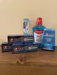 New! Crest & Colgate Oral Care Bundle - Whitening Strips, Toothpaste, Mouthwash. Fixed Price $32.00.
