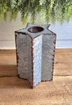 Primitive Galvanized & Brown Star Shaped Tealight Candle Holder Farmhouse Decor. Fixed Price $19.00.