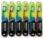 6 Reach Crystal Clean Firm Bristles Hard Toothbrushes With Free Caps. Fixed Price $14.99.