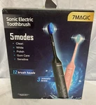 7MAGIC Sonic Electric Toothbrushes - Pack Of 2, 12 Heads New (dmgd Box). Fixed Price $22.00.