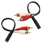 Vce 3.5MM Female Rca Splitter Audio Y Cable 2-PACK Gold Plated 8 In. Fixed Price $9.55.