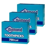 Diamond Flat Toothpicks 750CT, 3 Pack. Fixed Price $12.99.