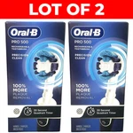 Lot Of 2 Oral-b Pro 500 Precision Clean Rechargeable Electric Toothbrush B/w New. Fixed Price $49.94.