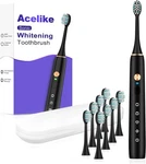 Jtf P200 Sonic Electric Toothbrush, 6 Heads, Travel Case, Black. Fixed Price $15.99.