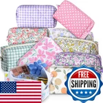 Paterr 10 Pcs Quilted Makeup Bag Bulk Cotton Floral Cosmetic Women Girls Bri. Fixed Price $59.84.