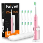 Fairywill Electric Toothbrush Rechargeable With 8 Heads 5 Modes 47,000 Vpm. Fixed Price $18.59.