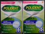 2PK Polident Overnight Whitening Denture Cleanser, 240 Total Tabs, Exp. 8/31/27. Fixed Price $29.95.