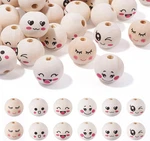 48PCS 20MM Smiling Face Beads Wooden Smile Head Printed Natural. Fixed Price $15.28.