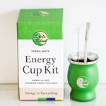 Energy Cup Yerba Mate Kit - Double Wall Bombilla And Brush Included 50G, 8OZ. Fixed Price $34.99.