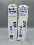 Lot Of 2 Sonic Power Heads Up&up - Imperfect Box 10 Total Brushes. Fixed Price $18.99.