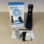 Open Box Waterpik Waterflosser Cordless Plus, Ultra Quiet, Tips, Black WP-462W. Fixed Price $34.99.