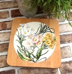 Ooak! Cottage Garden Square Concave Acacia Wood Serve Tray Trinket Holder. Fixed Price $32.99.