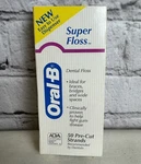 Vtg 1995 Oral B Super Dental Floss 50 Pre-cut Strands Made In Ireland Sealed New. Fixed Price $13.54.