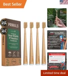 Organic Bamboo Toothbrush With Boar Bristles 4-PACK For Eco-conscious Smiles. Fixed Price $85.99.
