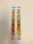 ( 2 ) Super Rare Oral Elmo Sesame Street Soft Toothbrush Red & Yellow. Fixed Price $10.00.