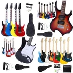 Black White Sunset Electric Guitar Bag And Accessories Pack For Beginner Student. Fixed Price $64.85.