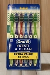 Oral-b Fresh And Clean Toothbrushes Medium Bristles Value 6 Pack. Fixed Price $11.99.