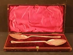 Victorian Cooper Bros Silver Chased Preserve Jelly Jam Spades Spoon Display Case. Fixed Price $65.97.
