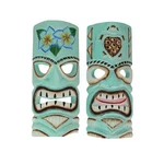 Aqua Blue Tiki Wall Masks Flower & Sea Turtle Design, 12"X5"X2" Tropical Decor. Fixed Price $39.99.