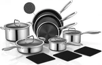 14-PIECE Hybrid Stainless Steel Cookware Set, Non-stick Pots And Pans With 3. Fixed Price $196.60.