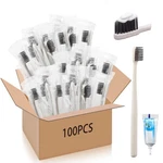 Uiifan 100 Sets Disposable Toothbrushes With Toothpaste Bulk Individually Wra.... Fixed Price $29.35.