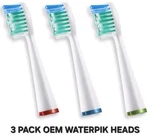 Oem 3 Pack Waterpik Sensonic Toothbrush Heads Compact Size Complete Care. Fixed Price $13.99.