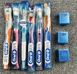 Lot 6 Oral Toothbrushes. All Soft. 3 Floss. Brand New. Fixed Price $18.50.
